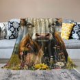 Autua Flower High Land Cow Blanket Ultra Soft, Plush, Lightweight