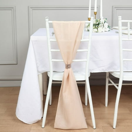 

Efavormart 5 Pack 22 x 78 Nude DIY Premium Designer Chiffon Chair Sashes for Wedding Party Event Banquet Decoration