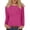 Hot Pink, variant on Summer Tops for Women Kelon Tops for Women Long Sleeve Crew Neck Summer Going Out Basic Tee Cute Trendy Going Out Tops, XL