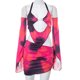 thumbnail image 3 of Traje De Falda De Verano Conjunto de minifalda halter con estampado de mármol Conjunto de vacaciones asimétricas (Rojo L) Ygjytge para Mujer Rojo T S, 3 of 6