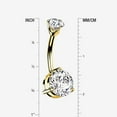 thumbnail image 2 of 14 Karat Gold Brilliant Sparkle Double Prong Belly Button Ring, 2 of 5