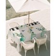 thumbnail image 2 of 60x84 Inch Outdoor Tablecloth with Umbrella Hole Zipper Rectangle Green Bottle Eucalyptus Rectangular Tablecloths Outside Waterproof Country Rustic Leaves Burlap Patio Table Cloth Cover for Picnic, 2 of 8