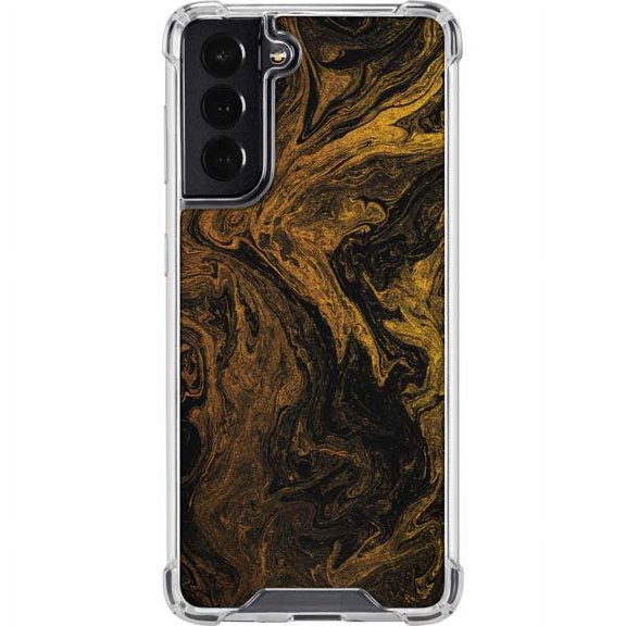 Skinit Marble Gold and Black Marble Galaxy S22 Clear Case