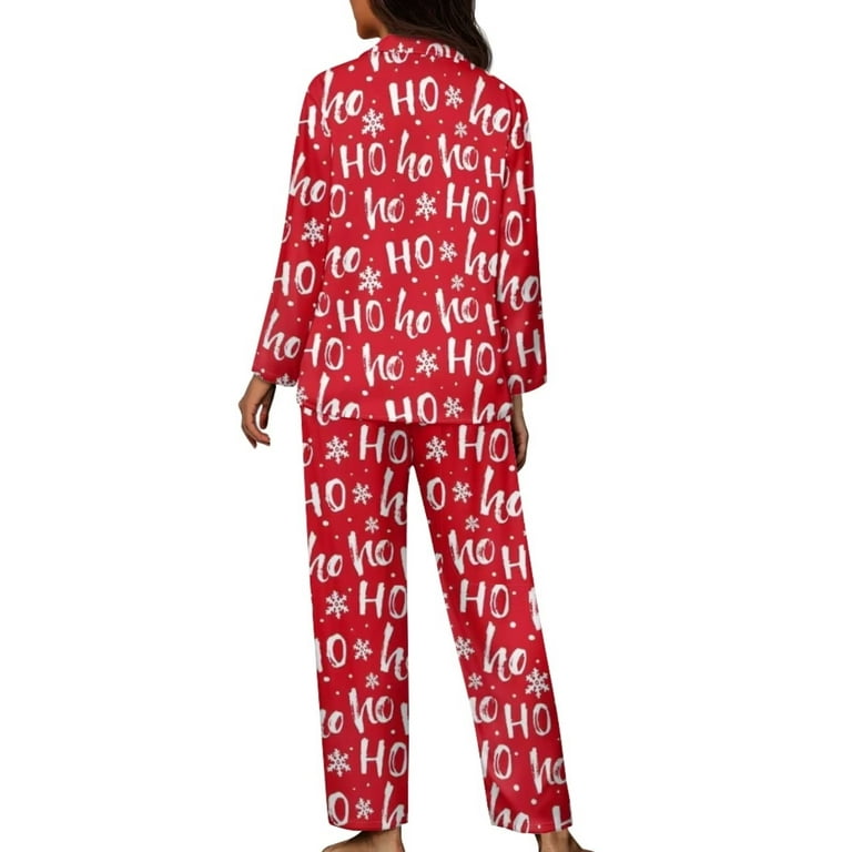 Renewold Fashion Red Clothing Pajama Button Down Set Women