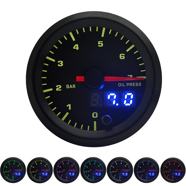 2" 52mm 7 Colors Led Dual Display Boost/water/oil Temp/oil Pressure/volt/air Fuel Ratio/egt/tachometer Car Gauge +gauge Pods