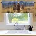 thumbnail image 6 of Western Cowboy Horse Window Valance for Kitchen, Grasslands Blue Sky Nature Scenery Rod Pocket Short Curtain for Small Windows, Light Filtering Decorative Valance, 42 x 18 Inch, 1 Panel, 6 of 9