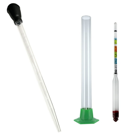 Home Brew Ohio Gravity Testing Combination (Nylon Baster, 12" Test Jar, and Triple Scale Hydrometer)