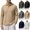 Khaki, variant on Mens Long Sleeve Jacquard Cable Knit Golf Shirts, Business Casual Fall Winter Sweater Old Money Style Collared Pullover 3 Button for Daily Office Work, Khaki, XL