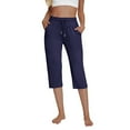 thumbnail image 6 of aidice Capris Womens Pants Summer Fitting Comfy Casual Drawstring Cropped Workout Pants with Pockets, 6 of 9