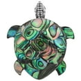 thumbnail image 2 of Shell Turtle Paua Abalone 925 Sterling Silver Pendant Pin Brooche, 1 7/8", 2 of 3