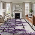 thumbnail image 3 of Spring Lavender Floral Area Rug 5x7 FT, Non Slip Bedroom Throw Carpet, Botanical Flower Vintage Wood Grain Washable Soft Floor Carpet Non-Shedding Rug for Dining Room Bedside Classroom Desk, 3 of 9
