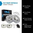 thumbnail image 3 of Kit de frenos TRQ delantero cerámico para Hyundai Santa Fe Kia Sorento, 3 of 8