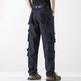 thumbnail image 4 of Icvfdpl Mens Cargo Pants Straight Leg Outdoor With Multiple Pockets Loose Work Casual Trousers Trendy Man Outwear Blue 31, 4 of 6