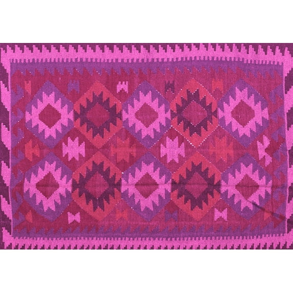 Ahgly Company Indoor Rectangle Oriental Pink Traditional Area Rugs, 4' x 6'