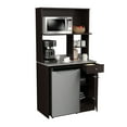 thumbnail image 3 of Inval Ambrossia Kitchen Breakroom Microwave Cabinet (36" x 70" x 20"), Espresso/Stone, 3 of 12