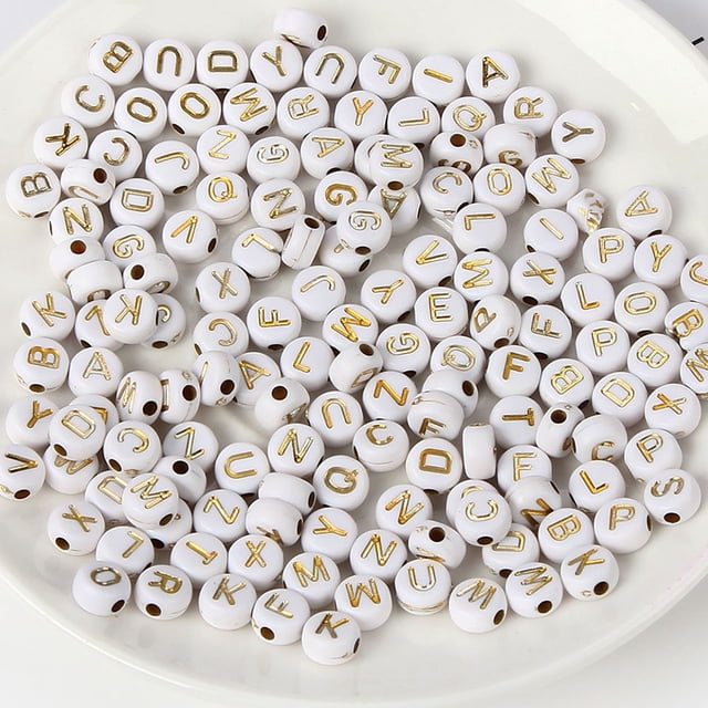unbranded 1000Ud De Letras Acrílicas Para Pulseras Decorativas Portátiles Y Fáciles De Combinar