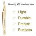 thumbnail image 5 of NAGARAKU Eyelash Extension Tweezers Gold Straight Isolation Professional Isolator Stainless Steel Precision ( N-02-2 ), 5 of 7