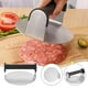 thumbnail image 1 of pstuiky Prensa para hamburguesas de acero inoxidable con mango|ideal para planchas y parrillas. Accesorios para cocinar a la parrilla, 1 of 9