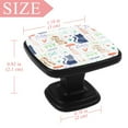 thumbnail image 4 of 4 Pcs Square Cabinet Handle Cupboard Knob Drawer Pulls Handle Colorful Pet Doodle Drawer Knobs with Screws Furniture Decoration, 4 of 7
