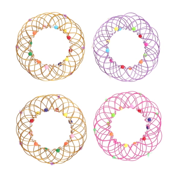 4 cestas de flores mandala de juguete, 36 tipos diferentes, adornos de anillo de hierro
