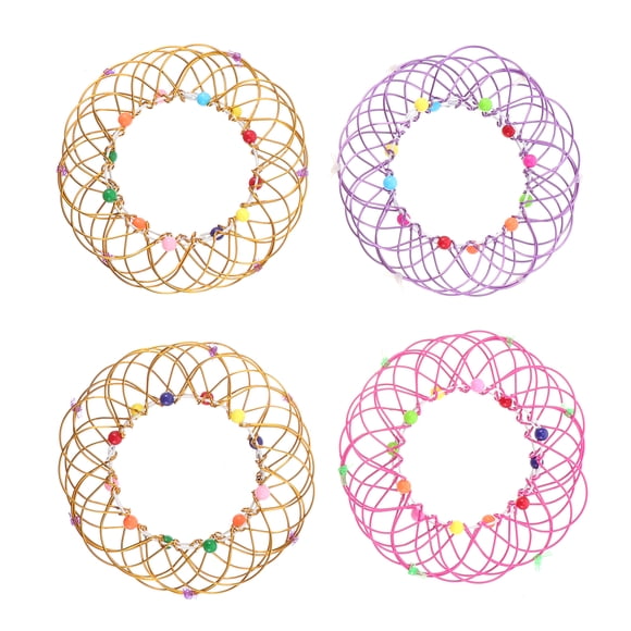 4 cestas de flores mandala de juguete, 36 tipos diferentes, adornos de anillo de hierro