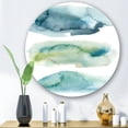 thumbnail image 2 of Designart 'Green and Blue Clouds' Modern Circle Metal Wall Art 23x23 - Disc of 23, 2 of 5