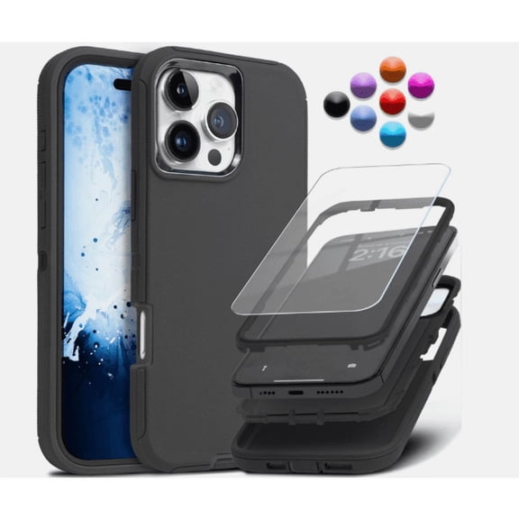 Rugged Shockproof Case for iPhone 16 Pro Max – Heavy Duty Protective Cover with Drop & Scratch Resistance