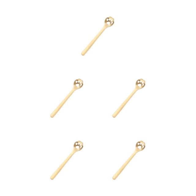 Decodeary Tea Spoon For Tea Essential Teaware For Tea Drinking - Exquisite And Practical Stainless Steel Spoon Stainless Steel Cat's Claw gold 1 5Set