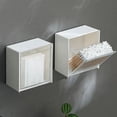 thumbnail image 2 of Cajas de almacenamiento de almohadillas de algodón montadas en la pared más baratas, organizador de baño a prueba de polvo para hisopos de algodón, caja adhesiva para joyería de maquillaje, 2 of 5