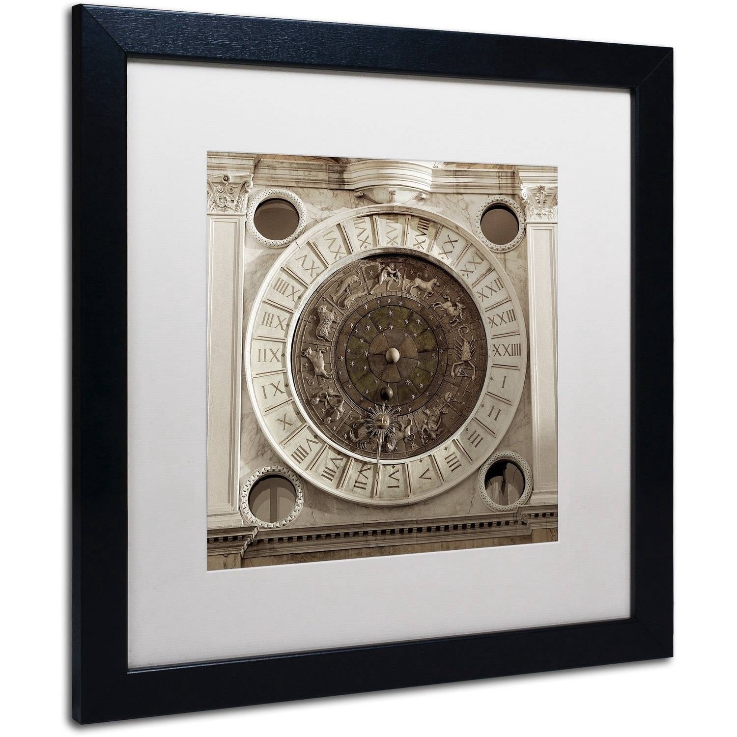 Trademark Fine Art "Il Grande Orologio IV" Canvas Art by Alan Blaustein, White Matte, Black Frame