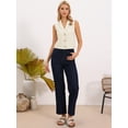 thumbnail image 4 of DARING DIVA Women's Trendy Notched Lapel Waistcoat Sleeveless Suit Jacket XS Apricot, 4 of 6