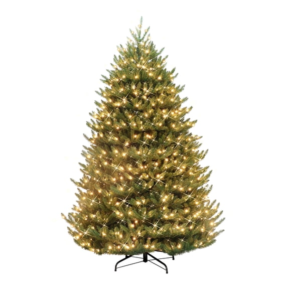 Puleo International 7.5' Canadian Balsam Fir Artificial Christmas Tree with 1000 Clear LED Lights