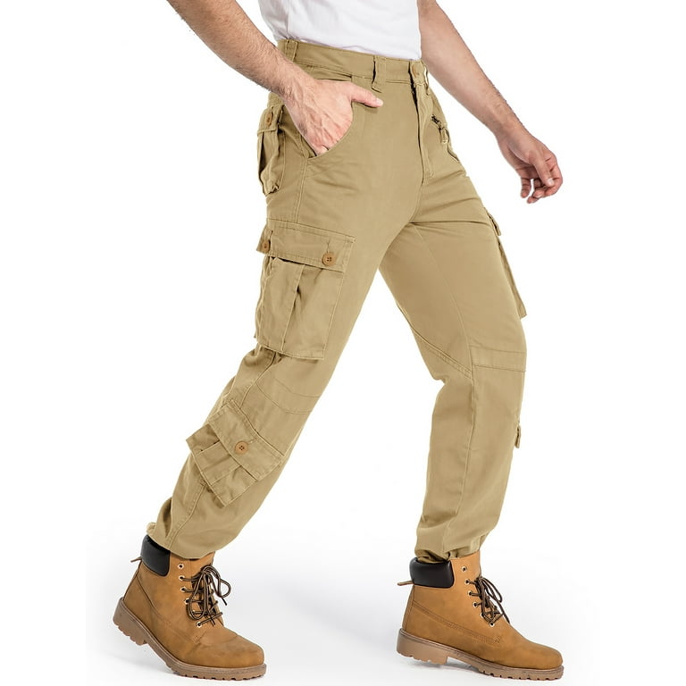 Jessie Kidden Cargo Pants for Men Cotton Work Pant BDU Tactical Military Army Combat Hiking Trousers with 8 Pockets No Belt