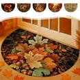 thumbnail image 2 of PEIBang Thanksgiving Half Round Door Mat,Fall Maple Leaves Anti-Slip Rug,Decorative Floor Mat for Entrance Porch Kitchen Bathroom, 2 of 6