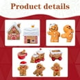 thumbnail image 3 of Christmas Gingerbread Miniature Scene Decor Set - 10 Pcs Festive Tabletop Ornaments for Holiday Parties, 3 of 7