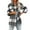 Grey, variant on Dyfzdhu Plaid Shirts for Women Loose Thick Flannel Brushed Long Sleeve Lapel Button Down Shirt Jacket With Pockets Blue