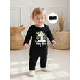thumbnail image 4 of BemeyourBBs Baby Girls My 1st New Year Outfits Romper Letter Fireworks Print Long Sleeve Jumpsuit with Headband Spring Fall Clothes, 4 of 9