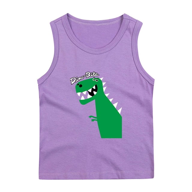 VOAVEKE T-Shirt d'Été Uni pour Tout-Petits, Haut Décontracté pour Enfants, T-Shirt de Base à Col Rond Mode pour Enfants, Haut Sans Manches pour Garçons