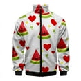 thumbnail image 4 of Chaqueta con cremallera y estampado 3D de frutas divertidas, chaquetas de manga larga para hombres y mujeres, ropa de moda con cuello alto, sudaderas casuales para hombres, abrigos para hombres, 4 of 5