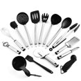 thumbnail image 2 of 23pcs Fournitures de Cuisine, Profession Acier Inoxydable & Nylon Cuisson Outil Anti-Adhésif Batterie de Cuisine Ensemble, 2 of 6