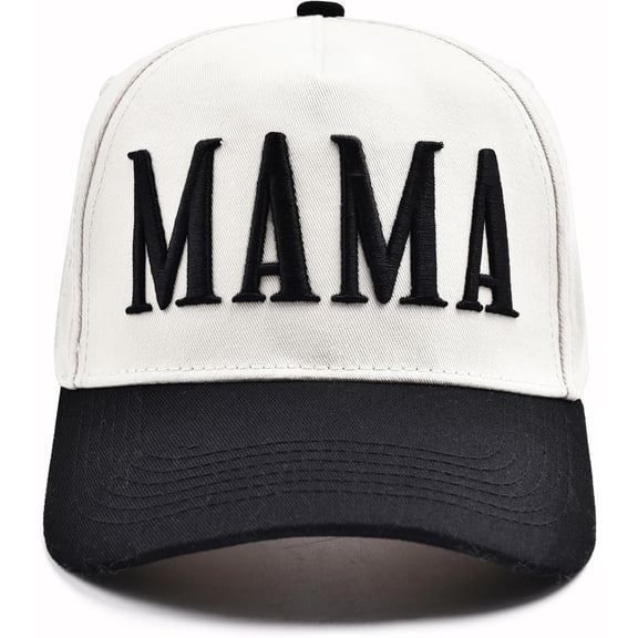 Women’s Mama Trucker Hat – Vintage Embroidered Adjustable Baseball Cap, Two-Tone Ponytail Hat Gifts for Mothers Day Outfits