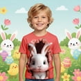 thumbnail image 2 of Huachaog Boy Short Sleeve T Shirts Easter Cartoon Print Short Sleeves Colorful Graphic Tees Blouse,10-11 Y, 2 of 4
