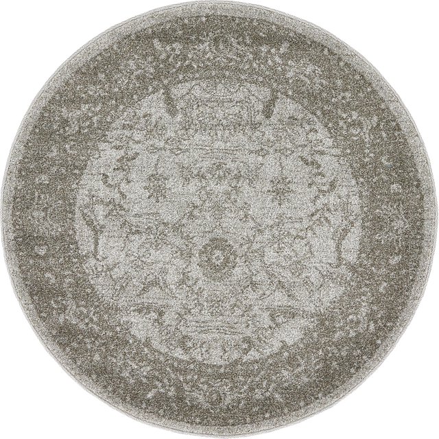 Unique Loom La Jolla Collection Farmhouse, Contemporary, Botanical, Traditional, Vintage Area Rug, 3 ft 3 in, Light Gray/Dark Gray