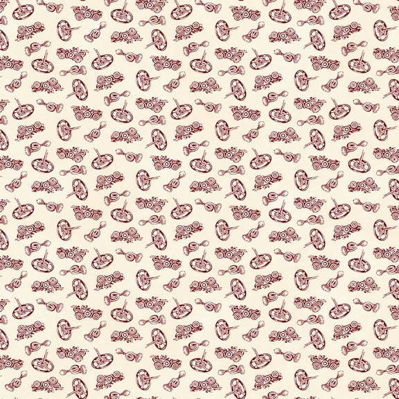 Henry Glass Memories in Redwork Car Novelty Cream Cotton Fabric By The Yard