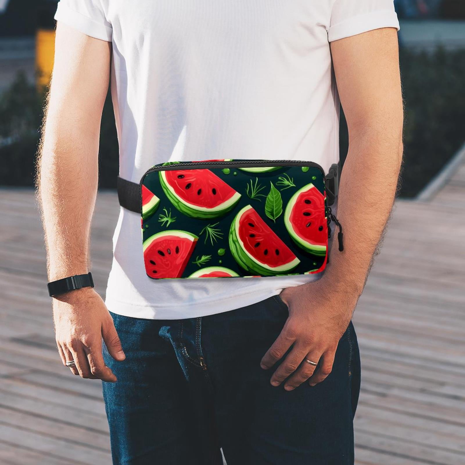 Watermelon Lightweight, Adjustable Running Belt with Extension Strap, Unisex Waist Bag, Fanny Pack, Cross Body Bag