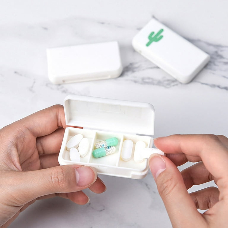 Ludlz Portable Mini Outdoor Travel Pill Case - Portable Small Supplements Tablet Container Box - Medicine Capsule Vitamin Fold Flip Organizer