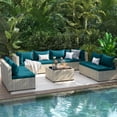 thumbnail image 5 of UDPATIO 9 Pieces Outdoor Patio Furniture Set with 44" Fire Pit Table, Outdoor Wicker Patio Conversation Set with Cushions for Backyard, Porch, Garden(Peacock Blue), 5 of 7