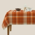 thumbnail image 4 of Fall Tablecloth Square 52x52 Inch Burnt Orange Plaid Autumn Harvest Themed Thanksgiving Day Decorative Table Cloth Holiday Seasonal Rustic Farmhouse for Indoor Party Kitchen Dinner Picnic Decor, 4 of 5