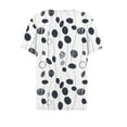thumbnail image 5 of White Women's Short Sleeve T-shirt, Women'S Fashion Casual Floral Print Button Down Short Sleeve Top T Shirt,Women's Short sleeve T-shirt M, 5 of 5