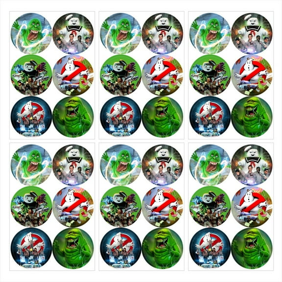 Ghostbusters Stickers Party Favors Labels Birthday Thank You Themed Round Circle Baby Shower 60pcs